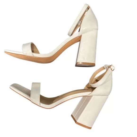 IDIFU‎ NWOT White Block Heel Ankle Strap Wrap Sandal in size 10. - Picture 1 of 6